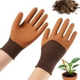 thumbnail image 2 of Gardening Gloves Thickened Latex Coated Thorn-Proof Working Glove Wear-Resistant Work Mitts for Digging Planting Weeding (Mustard Yellow), 2 of 10