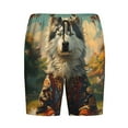 thumbnail image 3 of Picia Forest Maple Leaf Husky Pajama Shorts for Men, Men's Pajama Bottoms, Sleepwear,Short Pajama Pants-X-Large, 3 of 9