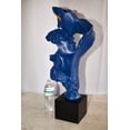 thumbnail image 3 of Nifao Abstract Modern Lovers Blue Resin Statue – Modern Home Decor Sculpture, 12"L x 8"W x 26"H, 3 of 12