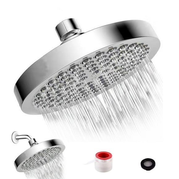 Zootealy 6 Inch High Pressure Shower Head G1/2 Rain Showerhead Adjustable Bathroom Shower Head Spray Showerhead Polished Chrome Bath Rain Round Shower Head Replacement