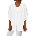 thumbnail image 3 of Brqkzdu Eyelet Cardigans for Women Lightweight Open Front 3/4 Sleeve Kimono Cardigan Summer Loose Fit Beach Cover Up, 3 of 7