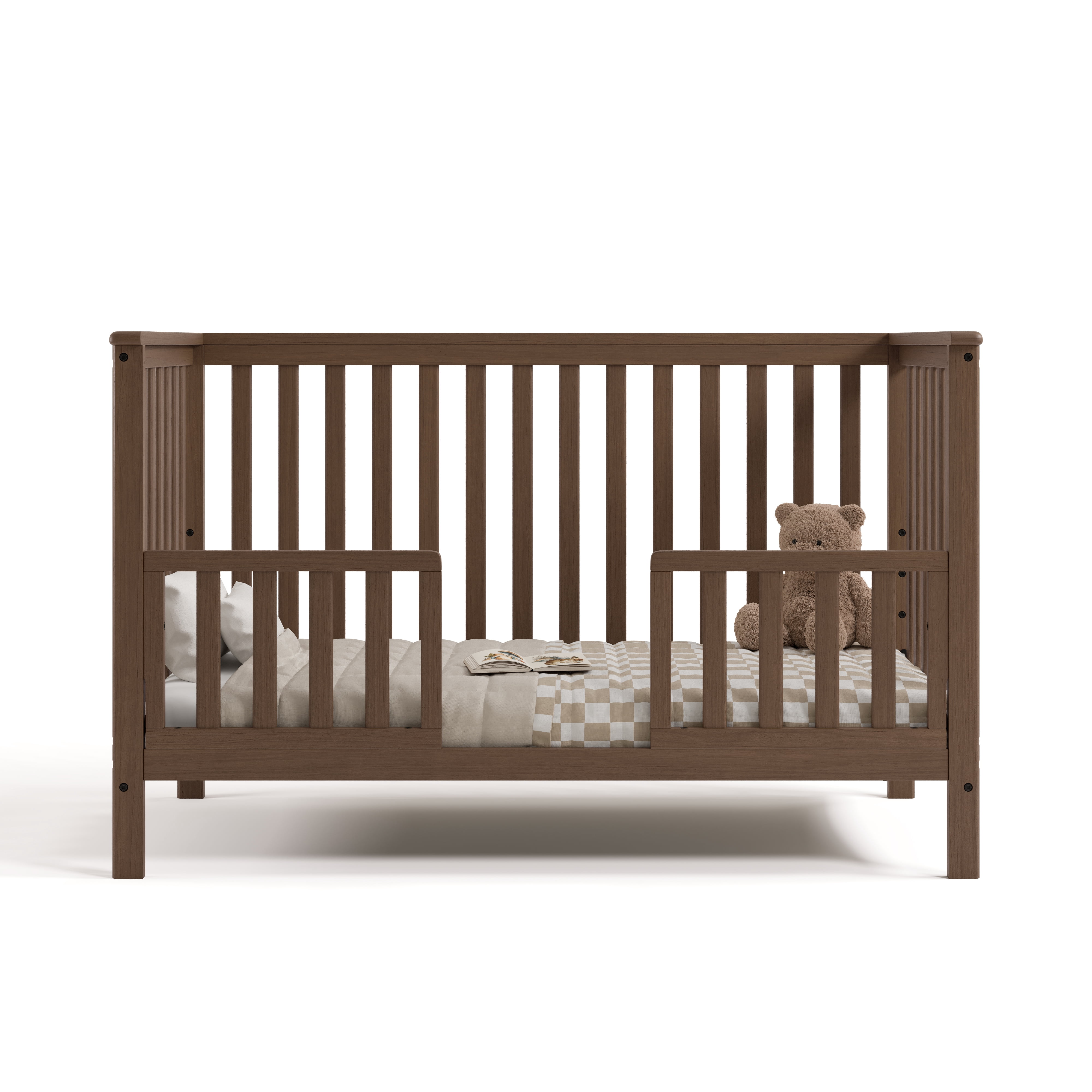 Storkcraft Hillcrest 4-in-1 Convertible Baby Crib, Hazelnut