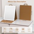 thumbnail image 2 of Makeup Mirror with Lights mAh USB Rechargeable Lighted Makeup Mirror Touch Screen Colors Adjustable LED Lights Compact Travel Mirror for Girls Women (Pink), 2 of 8