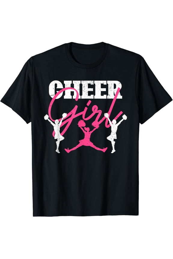Cheer Team Cheerleading Cheering Women Girls Cheerleader T-Shirt Black Medium