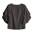 thumbnail image 5 of IUYRTFE Women's Crew Neck Batwing Sleeve Top Loose Fit Casual Summer Blouse, 5 of 5