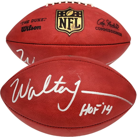 Walter Jones Autographed Official NFL Leather Football Seattle Seahawks "HOF 14" MCS Holo 203089