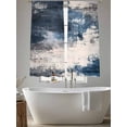 thumbnail image 5 of Abstract Graffiti Sheer Curtains 63 Inches Long 2 Panels Vintage White Blue Oil Painting Style Light Filtering Semi Sheer Window Curtains Drapes for Bedroom Living Room 52"x63", 5 of 7