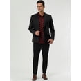 thumbnail image 3 of Blázer Ajustado Casual Ligero uxcell para hombres Negro 56, 3 of 7