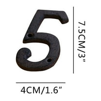 Aodebiao Creative Alloy Wrought Iron Floating House Numbers Modern House Address Number,Anti-Rust House Numbers Decorative Address Sign for Door Garden Mailbox with Nail Kit,Coated Black