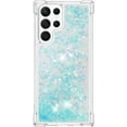 thumbnail image 3 of Slim Fit Phone Case for Samsung Galaxy S22 Ultra, Glitter Liquid Quicksand Effect Silicone Soft TPU Case with Camera Lens and Screen Protection for Galaxy S22 Ultra,LSWT Silvery Blue, 3 of 14