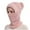 Pink, variant on qolati Beanie Hat for Men Women with Face Mask Winter Kintted Ski Hats for Cold Weather Windproof Detachable Warm Fleece Lined Hood Cover Hat Cap Scarf