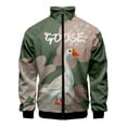 thumbnail image 3 of Chaqueta con estampado 3D de ganso divertido para hombres y niños, abrigo de manga larga con estampado de animales de dibujos animados, chaquetas con cremallera para primavera y otoño, 3 of 5