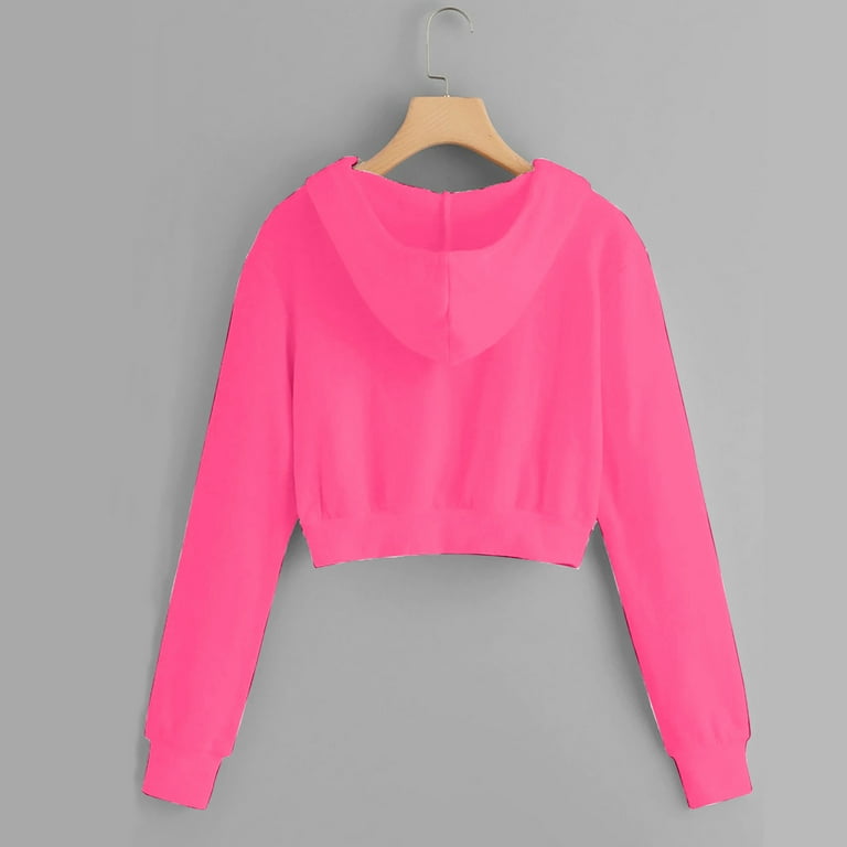【EZKATON】22FW★ Inverted cropped hood zip-up Dezsed Womens Zip Up Cropped Hoodie Casual Workout Short