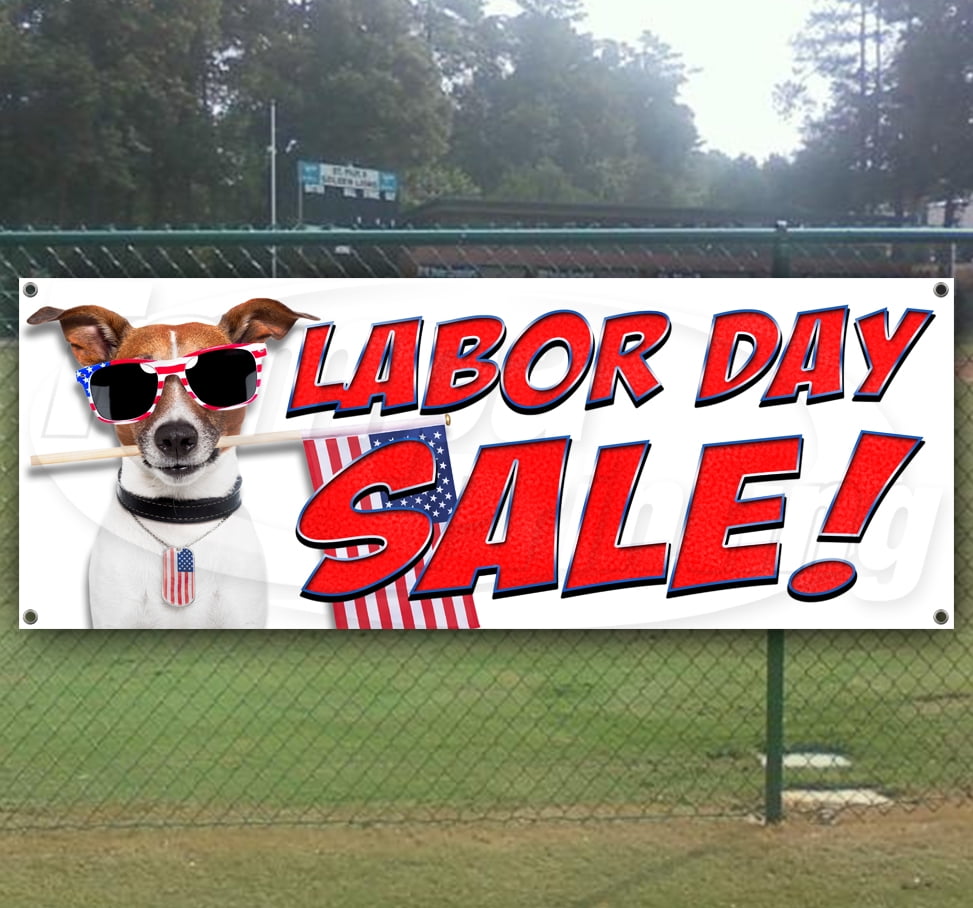LABOR DAY SALE 13 oz heavy duty vinyl banner sign with metal grommets