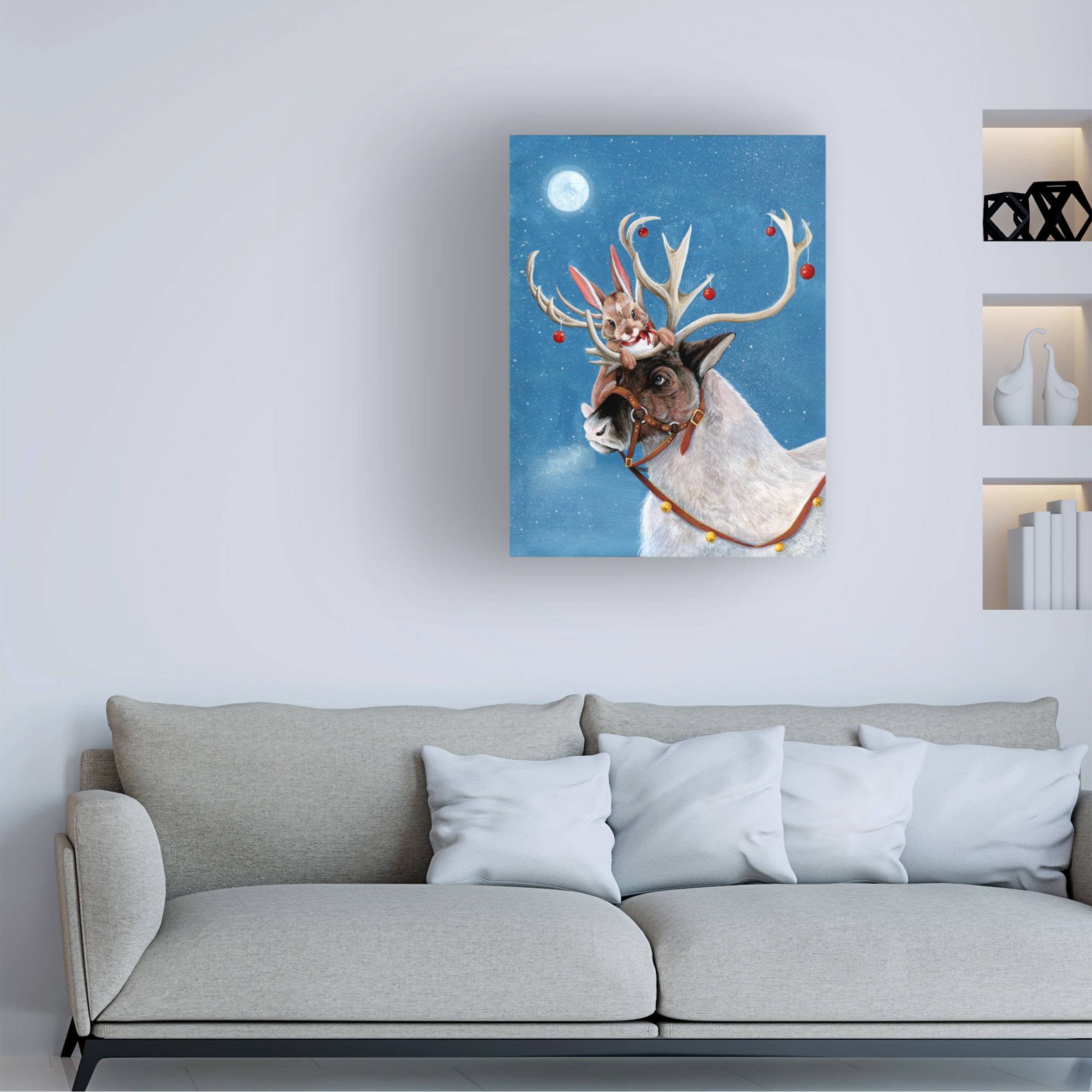 Hannah Spiegleman 'Christmas Reindeer' Canvas Art