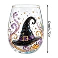 thumbnail image 3 of 1PC Halloween Drinking Glass,2D Witch Hat Printed Design Gothic Decor Tumbler,Stemless Glass Drinking Glass for Halloween Parties and Holiday Gatherings., 3 of 5