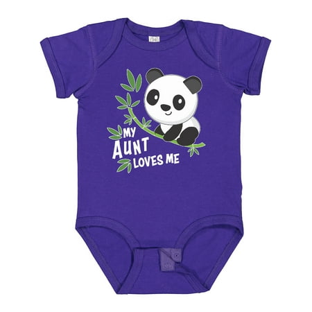 

Inktastic My Aunt Loves Me- Cute Panda Gift Baby Boy or Baby Girl Bodysuit
