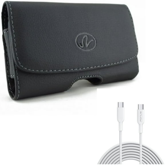 Case Belt Clip w 6ft Long Type-C Cable for Samsung Galaxy S22 Plus,S21,S21 Plus,S21 S20 Plus,S20 Fan Edition,Fan FE 5G - Leather Swivel Holster, PD Fast Charger Cord Power Wire