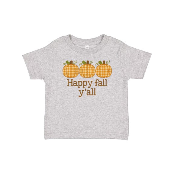 Inktastic Happy Fall Y'all Plaid Pumpkins Autumn Boys or Girls Baby T-Shirt