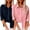 09Multicolor, variant on Hicidod Womens Cotton Linen Button Down Shirt 2 Pack Spring Casual Long Sleeve Solid Shirts Loose Work Tops with Pockets