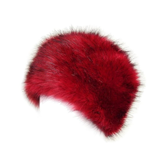 Tachiuwa Winter Faux Hat Costume Gift Cossack Russian for Outdoor Motorcycle Ladies Girls Deep Red