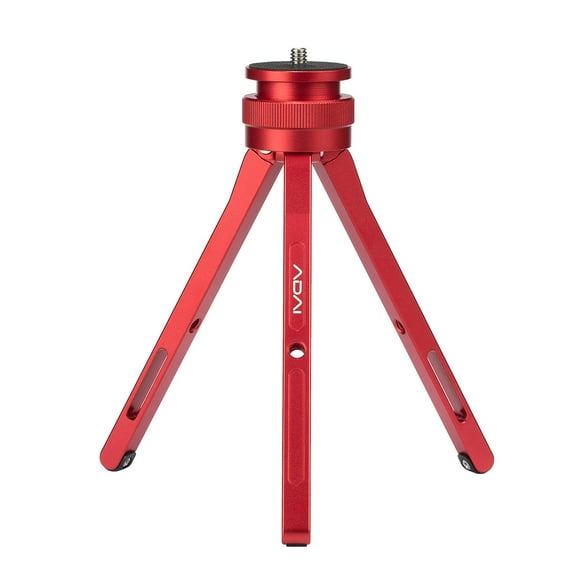 ADAI ADAI Compact Aluminum Alloy Desktop Tripod with Infinite Height Adjustment, 1/4-Inch Universal Mount, VL05RD in Red/Black Options
