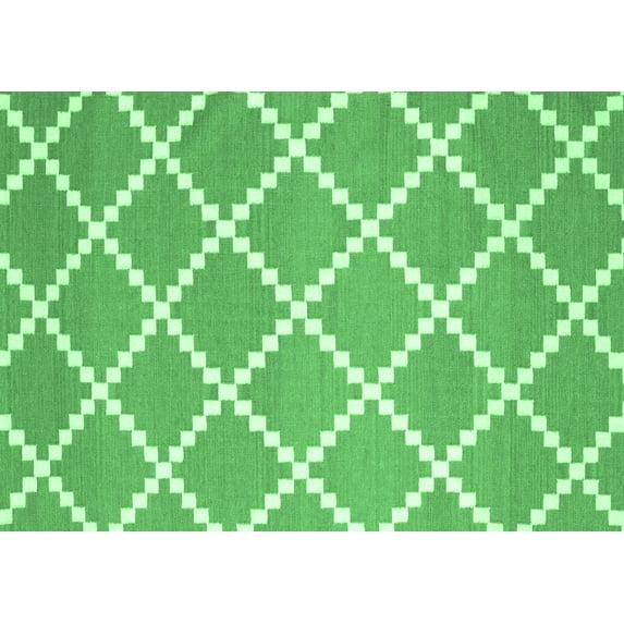 Ahgly Company Indoor Rectangle Abstract Emerald Green Contemporary Area Rugs, 8' x 10'