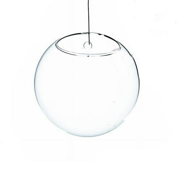 Athenas Garden HCH1105 5 in. Dia. Clear Half-Round Wall Hanging Terrarium & Vase, Set of 2