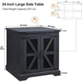 Black Rustic Wood End Table,24" Sofa Side Table with Charging
