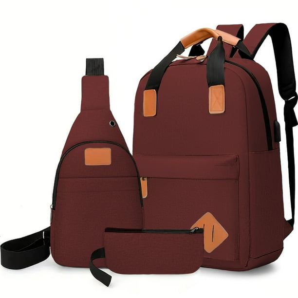 Mochila Shendy Vendy Backpack Impermeable Set De 3pzs Con Riñonera Y Puerto Usb