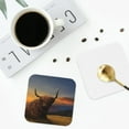 thumbnail image 5 of Disketp Large Cattle In A Meadow In Top Of A Hill Funny Coasters,4 Pcs Leather Coasters With Holder, Perfect Housewarming Hostess Gifts,Protect Furniture From Water Marks Scratch, 5 of 9