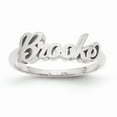thumbnail image 1 of Solid 14K White Gold Casted Polish Name Ring Band Size 7, 1 of 4