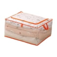 thumbnail image 2 of Large Mesh Quilt Storage Bag with Reinforced Handles, Breathable Plastic Fabric, Stackable Clothes Organizer, Multiple Sizes 55x49x19 cm, Orange, 2 of 6