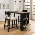 thumbnail image 2 of Hillsdale Furniture Knolle Park 3 Piece Wood Counter Height Dining Set, Black with Oak Wire Brush Finished Top, 2 of 20