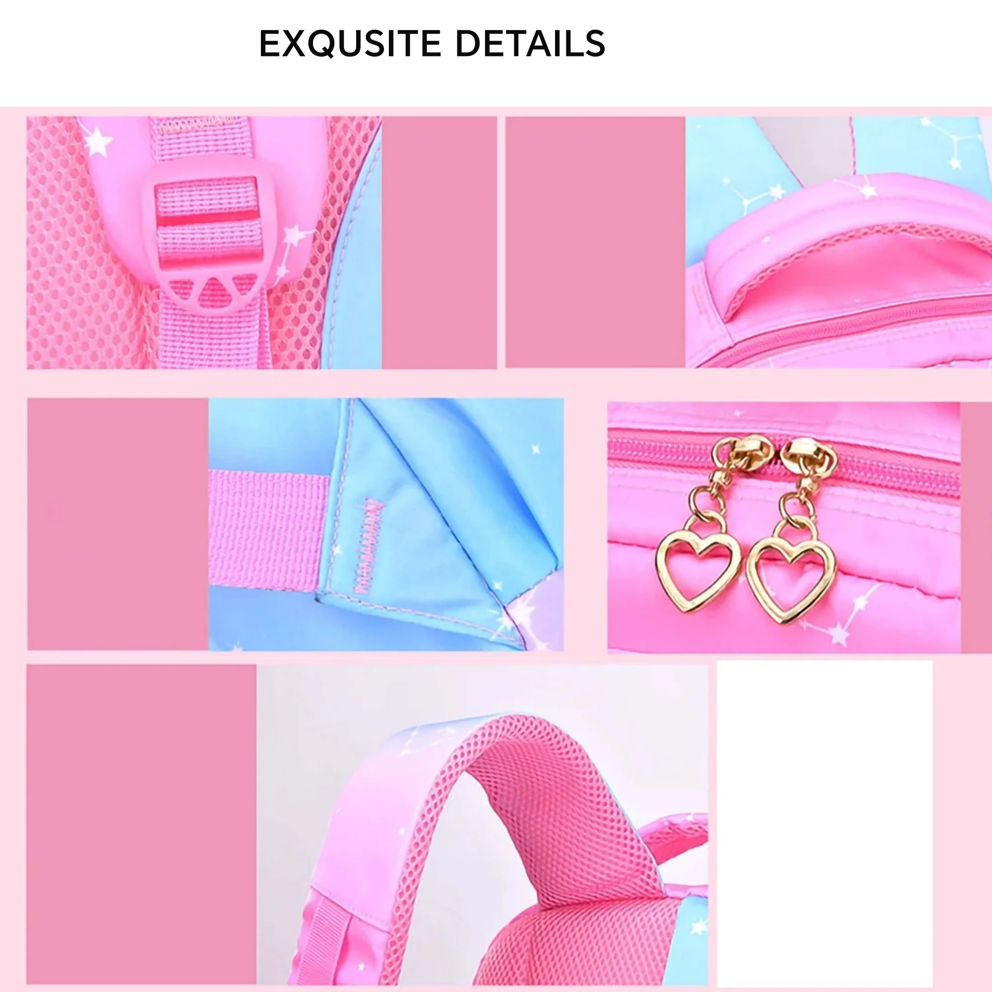 Mochila escolar para niñas, a prueba de agua, ligera, gran capacidad, para niños y adolescentes, regalo, rosa 3
