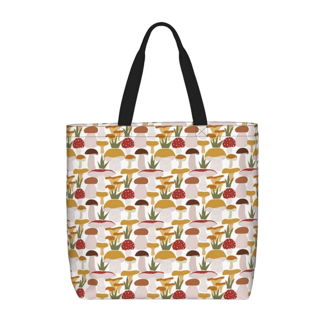 Balery Mushroom Bolsa de Mano para Mujeres con Cremallera, Bolsa de Gimnasio con Compartimentos, Bolsa para Laptop, Bolsa para Trabajo