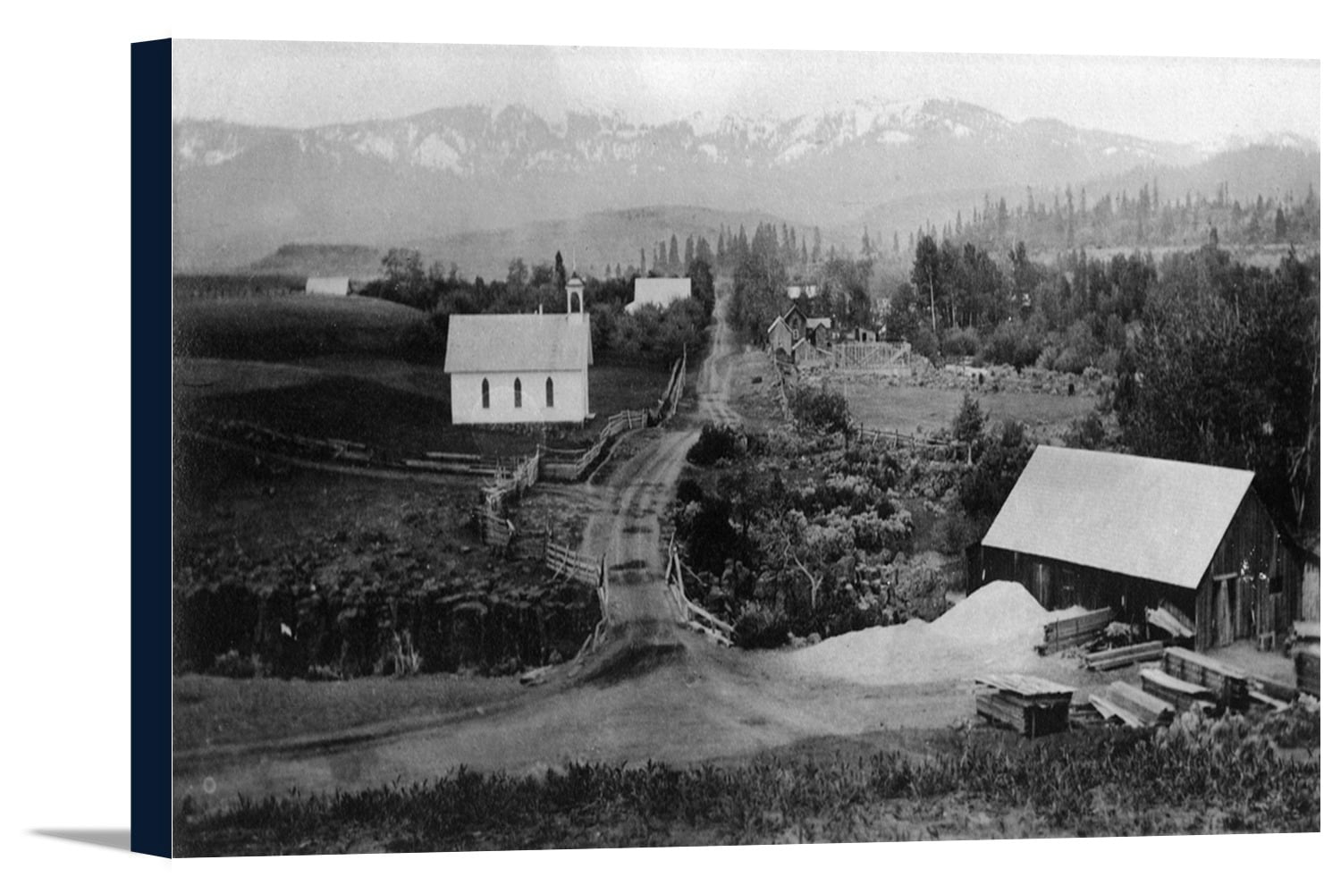 Susanville, California Aerial Southern View of the Town (18x9.5