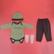 thumbnail image 2 of Traje de rayas lindo Sunnimix para muñeca renacida 22-23 pulgadas Color verde, 2 of 8