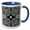 Blue/White, variant on 3drose, Letter K- Black and White Geometric Monogram, 11oz Two-tone Yellow Mug