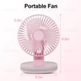 thumbnail image 2 of MAWFOZIN Ventilador de escritorio pequeño con luz nocturna, ventilador de mesa oscilante automático con batería recargable de 3000 mAh, ventilador personal USB con viento de 4 velocidades, ventilador, 2 of 5