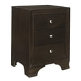 thumbnail image 6 of Newboti Furniture Brown Cherry Finish 3-Drawers Nightstand with 2 USB Ports Transitional Bedroom Furniture 1pc Bedside Table Wooden 04053, 6 of 7
