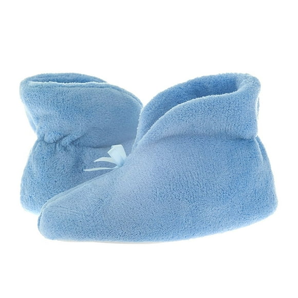 Personal Touch Women's Micro Chenille Scuff Slipper With Satin Trim Light Blue Mist (Large 8 - 9)