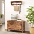 thumbnail image 5 of Toy Box, Retro Wooden Look Storage Chest with Safety Hinge, Entryway Storage Bench Supports 220 lb, 29.9 x 15.7 x 18.9 Inches Toy Chest Organizer, Easy Assembly (Rustic Brown) BF75CW01G1, 5 of 5