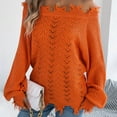 thumbnail image 4 of Gyexs Winter Sweaters for Women Solid Turtleneck Knit Sweater Business Casual Work Blouses Halloween Sweater, Orange, Size XL, 4 of 8