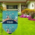 thumbnail image 3 of Wukai Let's go Travel Print Garden Flag 12.5x18 Inch Double Sided Sun-resistant Rain-resistant, Wrinkle-resistant Colorfast(Only Flag), 3 of 7