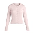 thumbnail image 6 of Lnmiateer Women Crew Neck Button Down Cropped Knit Cardigan Long Sleeve Lightweight Open Front Sweater Shrug Casual Summer Layering Outerwear, 6 of 6