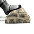 thumbnail image 5 of Bohemian Foot Rest, Hand Drawn Feathers with Swirls and Ornate Details, Non-Slip Backing Adjustable Ergonomic Memory Foam Leg Support for Office, Dark Blue Grey Champagne, by Ambesonne, 5 of 5