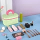 thumbnail image 5 of Neceser de viaje de lona con organizador de artículos de aseo con soporte para brochas, estuche cosmético impermeable para adolescentes, bolsa sanitaria portátil para el hogar, vacaciones o viajes de, 5 of 6