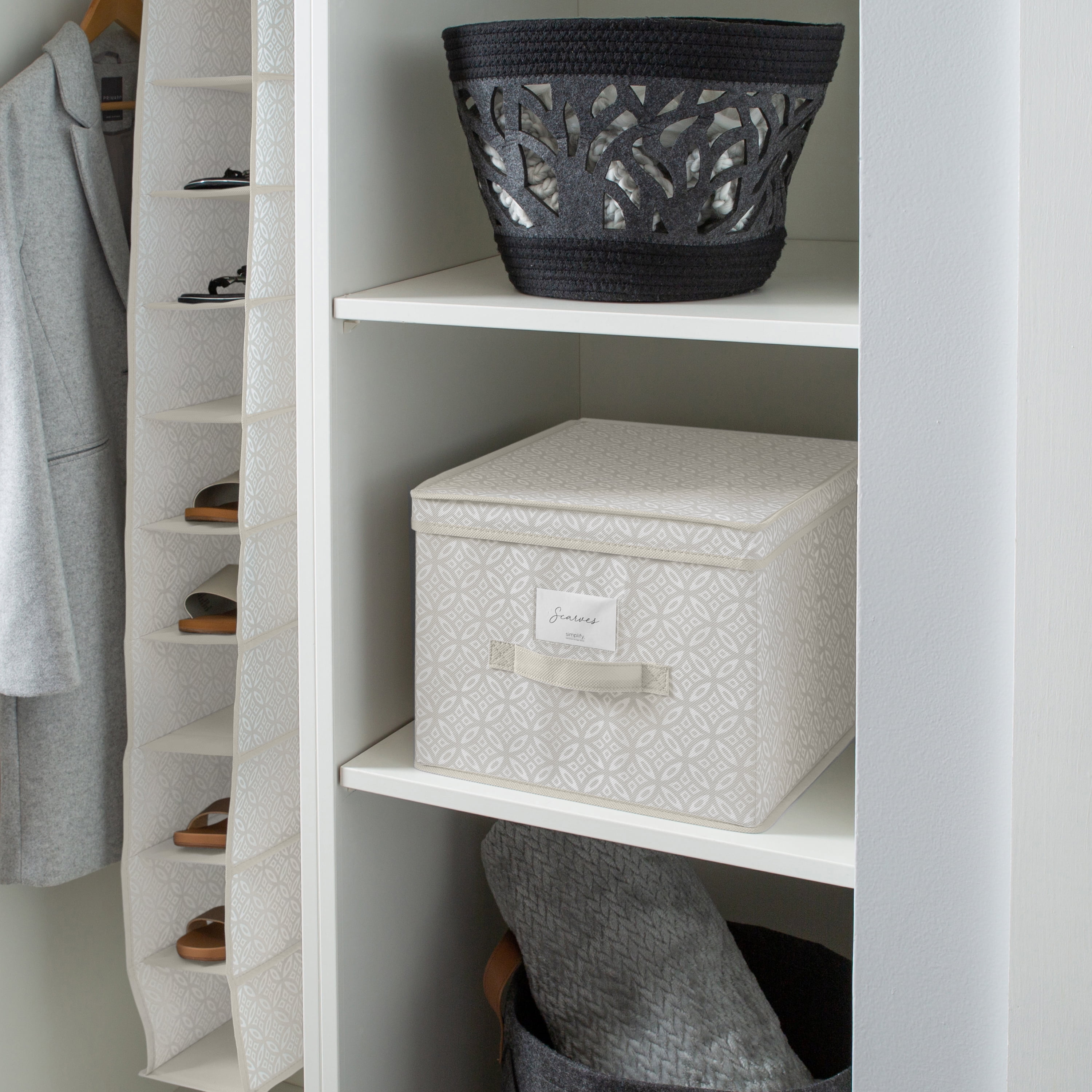 Simplify Boho Adult Large Printed Nonwoven Storage Box in Grey