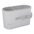 thumbnail image 2 of Soporte De Pared Para Artículos De Tocador, Secador De Pelo Adhesivo Impermeable Que Ahorra Espacio Organizador De Maquillaje De Gran Capacidad Para Baño ANGGREK Gris claro, 2 of 8